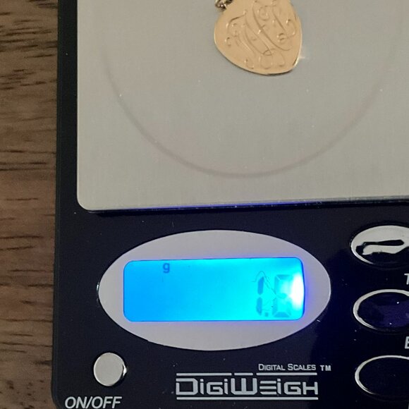 Vintage 14k solid gold monogramed heart pendant - Picture 6 of 6